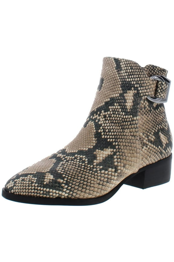 Ringer Natural Multi Snake Pointed Toe Riding Boot Ankle Booties (Natural Multi, 7)