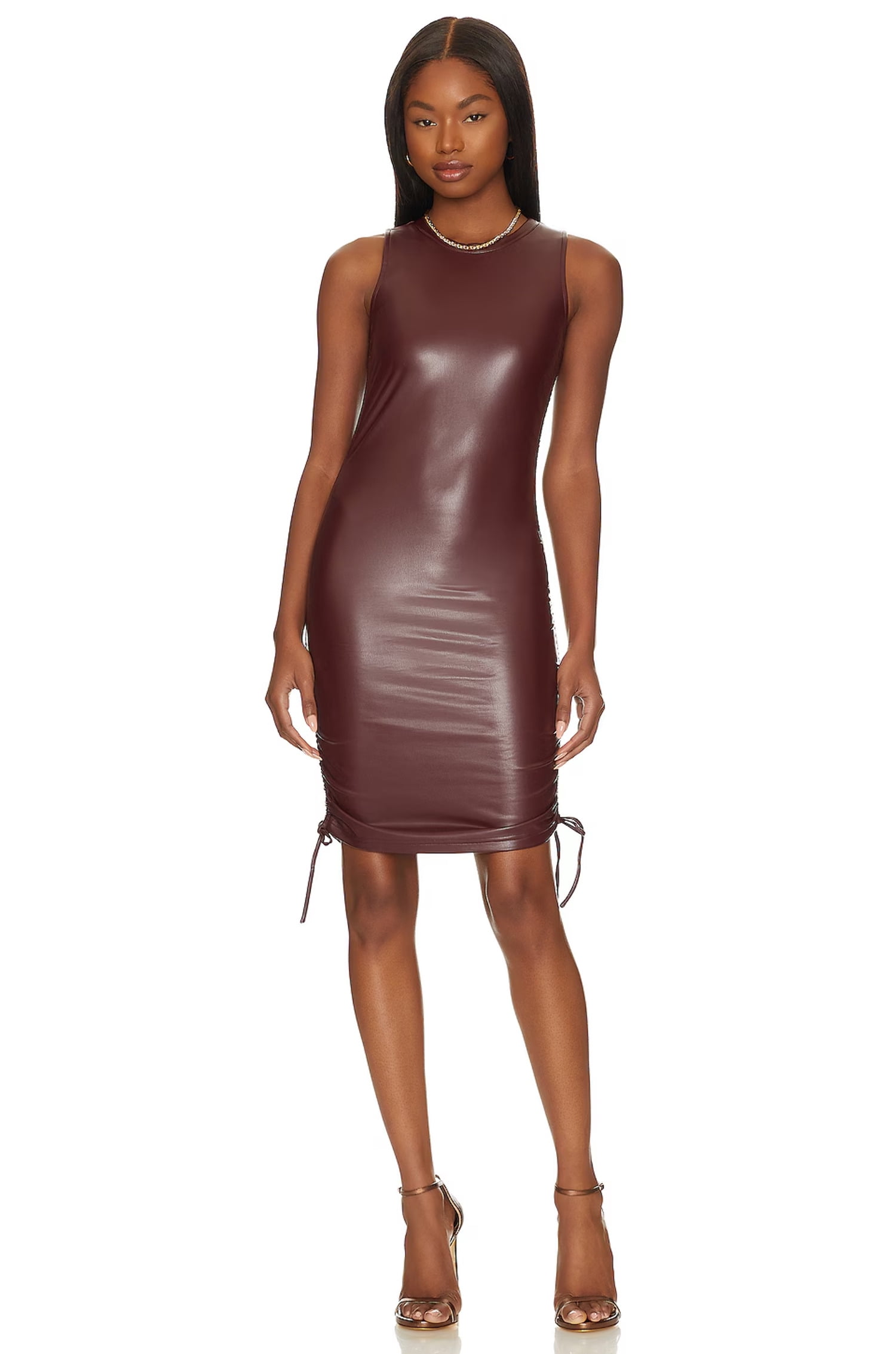 steve madden burgundy dress Rochester Mini Women's XL Ruched Tie Hem JDM1128 (Regular,XL,Red) an adjustable neck
