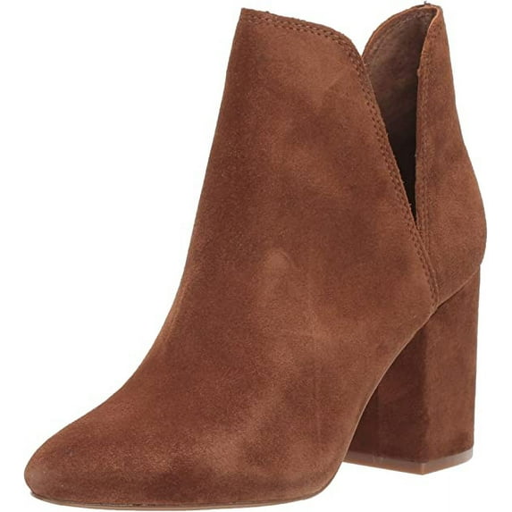 Steve Madden Rookie Chestnut Suede Almond Toe Pull On Block Heel Fashion Boots (Chestnut Suede, 9)