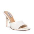 thumbnail image 1 of Steve Madden SIGNAL WHITE LEATHER Square Open Toe Heeled Sandal (9, WHITE LEAT), 1 of 5