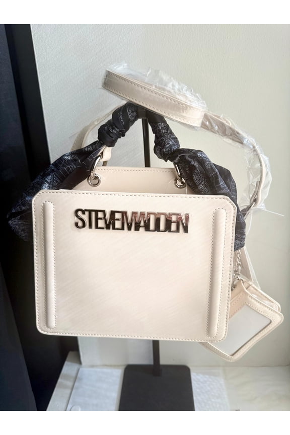 Satchel Handbag Pouch, Vanilla, 2-Piece