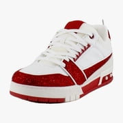 Steve Madden Skater Women's Fashion Sneakers Red/White Size 6 M