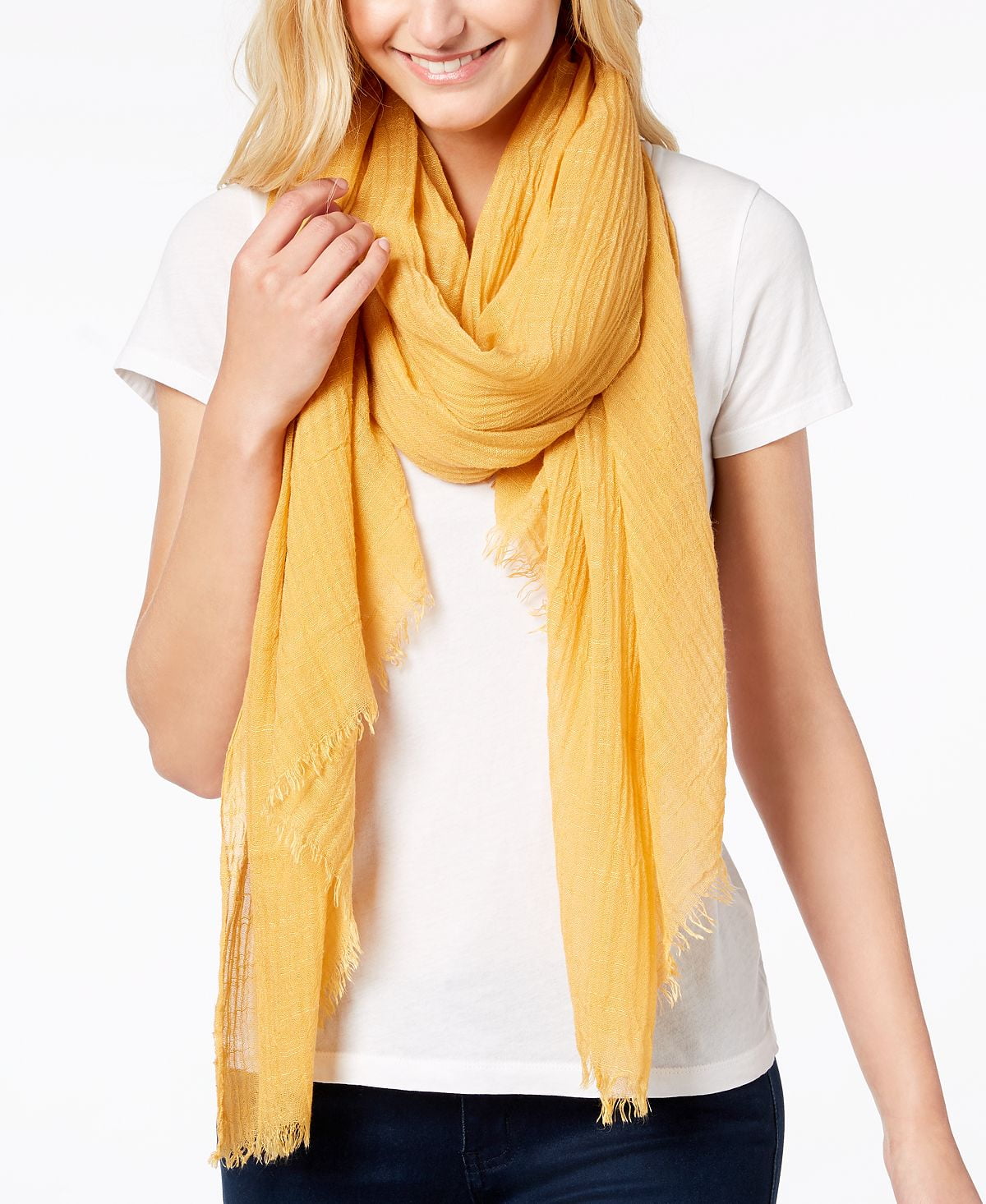 Steve Madden Scarf Yellow Flannel Classic Wholesale Caroline Plaid Scarf - Yellow – Hadley Wren Wholesale main image 4