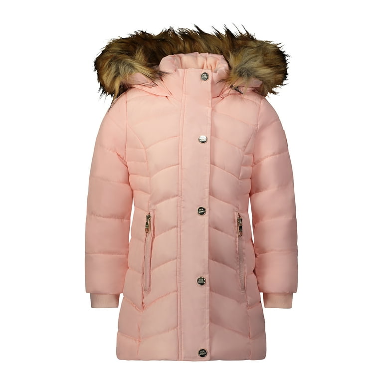 Steve Madden Toddler Girl Faux Fur Long Puffer Winter Jacket Coat