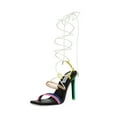 thumbnail image 1 of Steve Madden Unique Multi Strappy Tie Up Stiletto Heel Open Toe Heeled Sandals (Multi, 8), 1 of 9