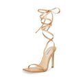 thumbnail image 1 of Steve Madden Uplift Natural Leather Strappy Open Toe Tie Up Stiletto High Heel Sandals (257, 12), 1 of 9