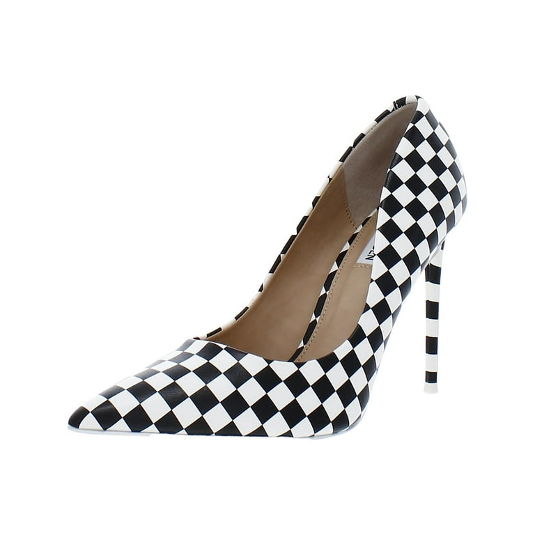 Steve Madden Vala Black White Pointed Closed Toe Stilleto Heel Slip On Pumps Black White 8.5 Walmart