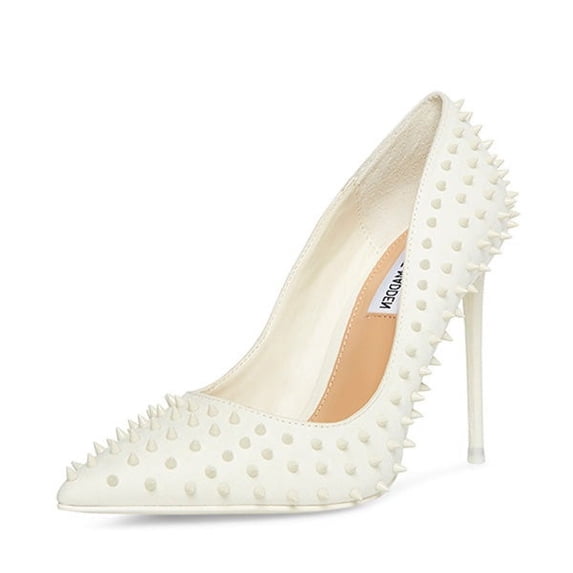 Steve Madden Vala-S Bone Stud Printed High Stiletto Pointed Toe Dress Pumps (Bone Stud, 5)