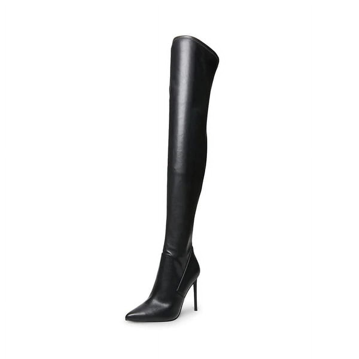 Steve Madden Vava Black Paris Pointed Toe Stiletto Heel Thigh High ...