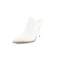thumbnail image 1 of Steve Madden Venom Bone Rhinestones Detail Slip On Pointed Toe High Heel Pumps (Bone, 9), 1 of 8