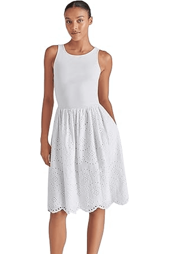 WHITE Women's Julian Pointelle Skirt Dress, US X-Small