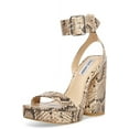 thumbnail image 1 of Steve Madden Waverley Tan Snake Ankle Strap Rounded Open Toe Platform Sandals (Tan Snake, 6), 1 of 9