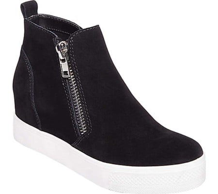 Steve madden wedge sales sneakers black