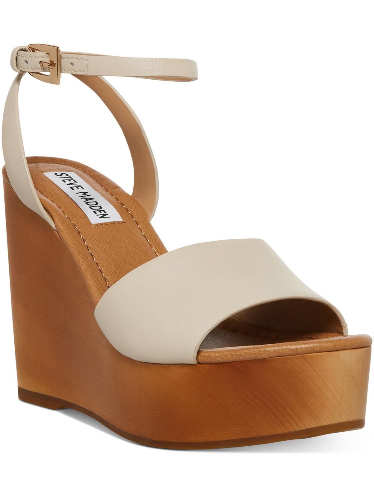 Steve Madden Welsh Bone Leather Ankle Strap Open Toe
