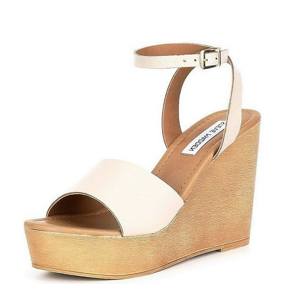 Steve Madden Welsh Women's Sandals & Flip Flops Bone Leather Size 7 M