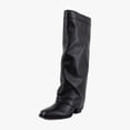 thumbnail image 1 of Steve Madden Winnick Wide Calf Women's Boots Black Leather Size 9 M, 1 of 8