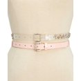 thumbnail image 1 of Steve Madden Women’s 2-for-1 Studded Patent Belt, Pastel Pink/Clear, Medium, 1 of 2