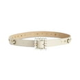 thumbnail image 1 of Steve Madden Women’s Imitation-Pearl Embellished Belt, Natural, Small, 1 of 3
