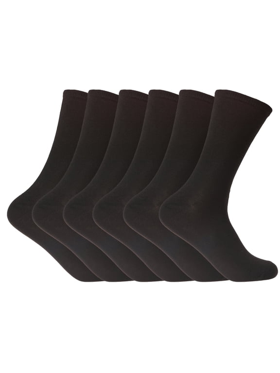Women's 6 Pairs Crew Socks Casual, Athletic, Thick, Gym, Boot Socks - Crew Socks for Women, Black