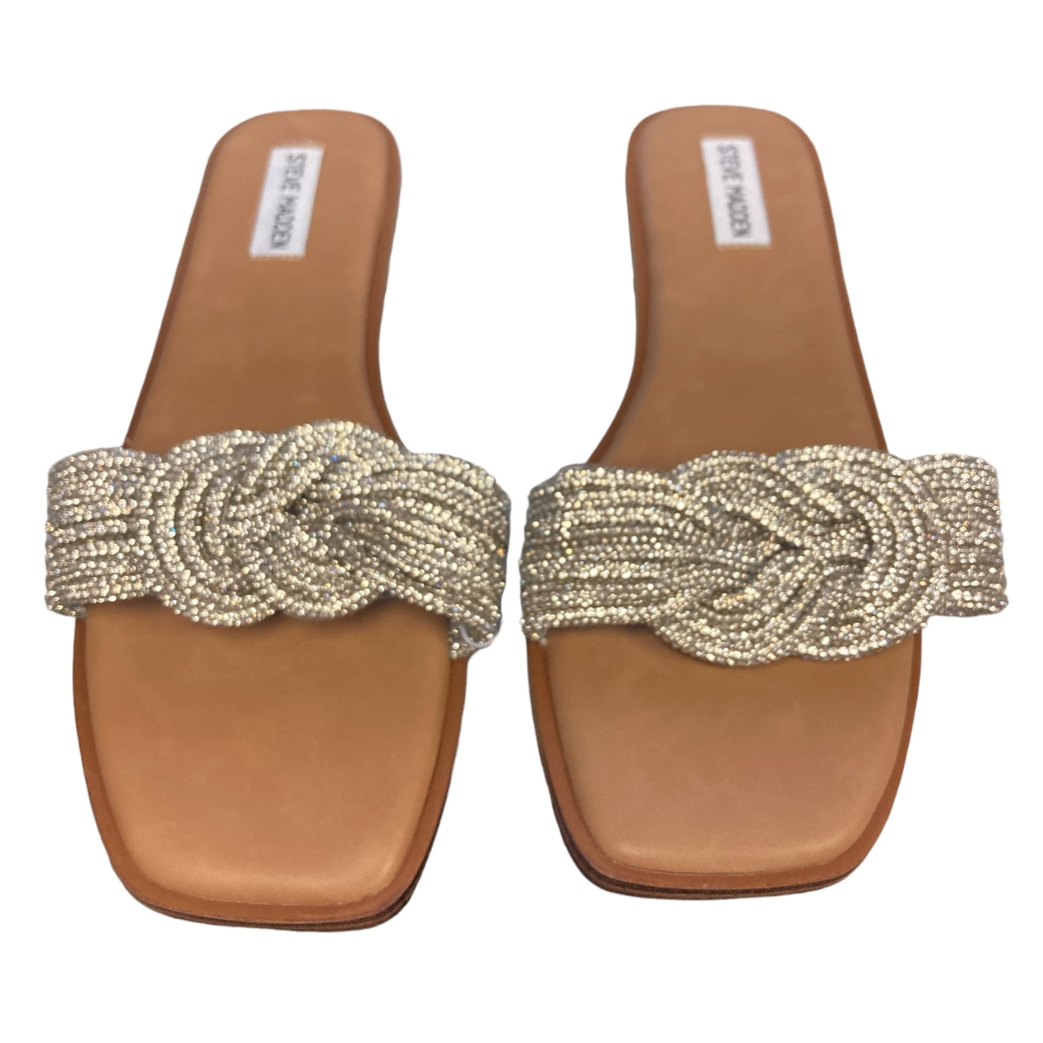 Steve Madden Women's Adore Rhinestone Knot Front Slide