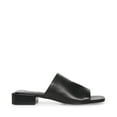 thumbnail image 1 of Steve Madden Anders Round Open Toe Slip On Sandals Black Leather Mule Slide (6), 1 of 2
