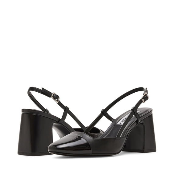 Steve Madden Women's Becka Pump, Black Leather, 7