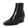 thumbnail image 1 of Steve Madden Women's CANTEEN Pointed Toe Imported Slip on Booties Black Leather (BLACK LEATHER, 9.5), 1 of 5