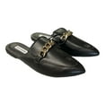 thumbnail image 1 of Steve Madden Women's Chain Hardware Slip-On Leather Mule Style Shoe (Black, 8), 1 of 5