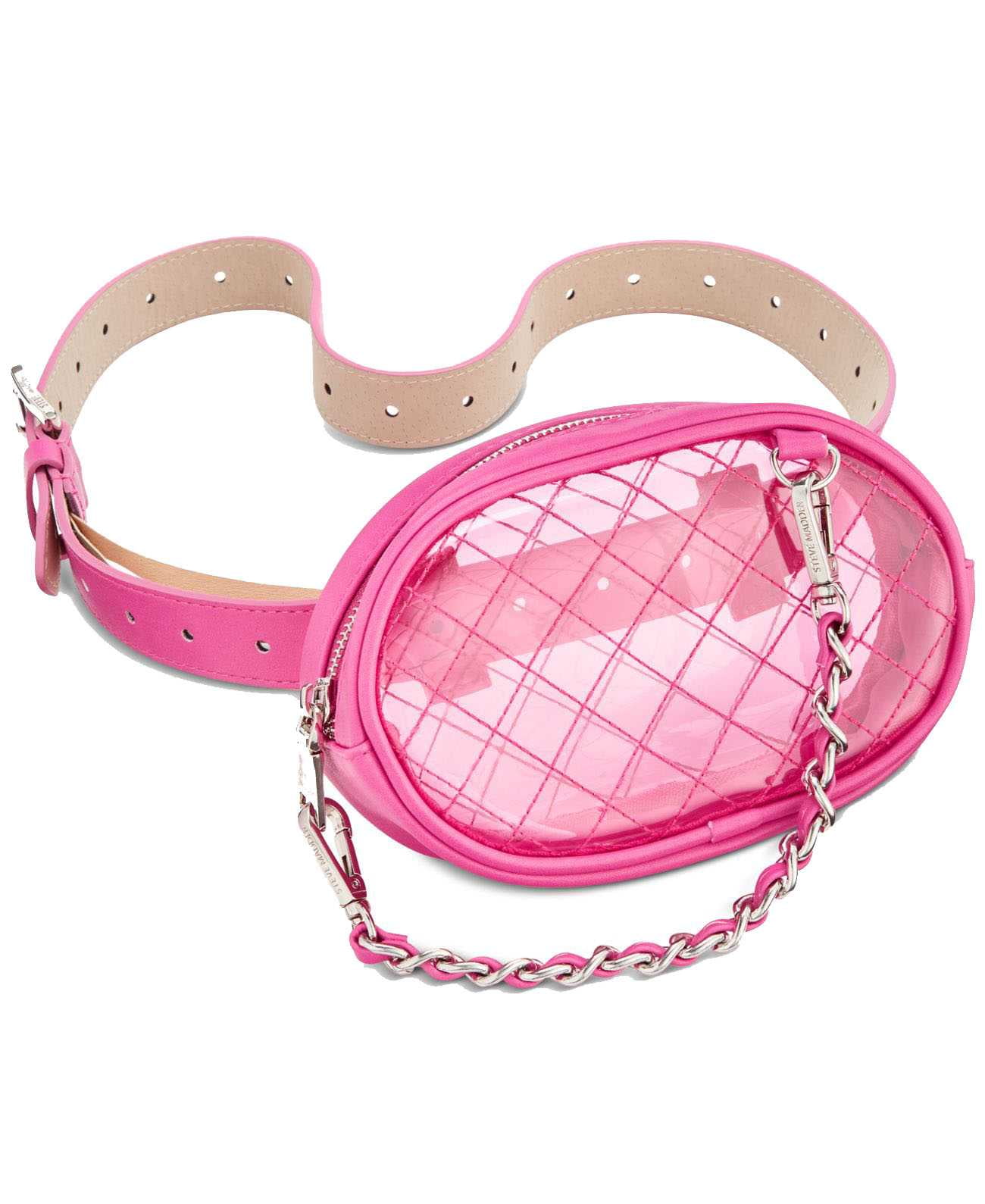 Steve Madden Women s Clear Belt Bag Fanny Pack Ai Medium Pink Large Size Walmart