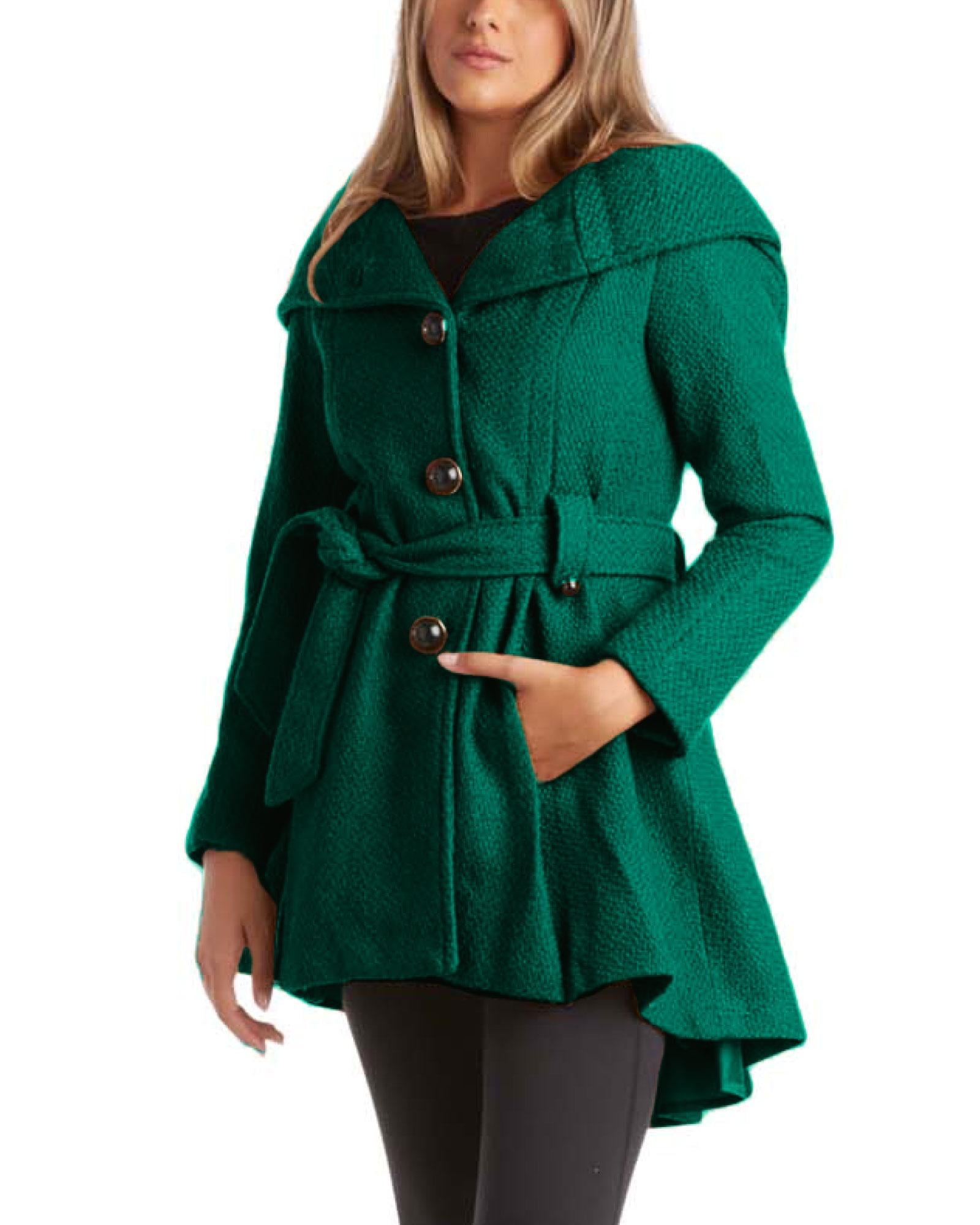 hooded tie-waist coat