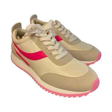 Steve Madden Women's Denney Lace Up Flatform Wedge Sneaker (Pink Multi, 8)