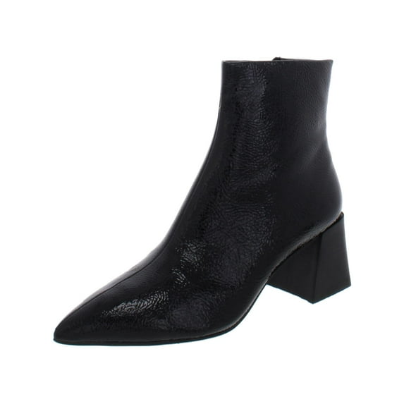 Steve Madden Women's Elaria Black Patent Block Heel Pointed Toe Fashion Booties (Black Patent, 8)