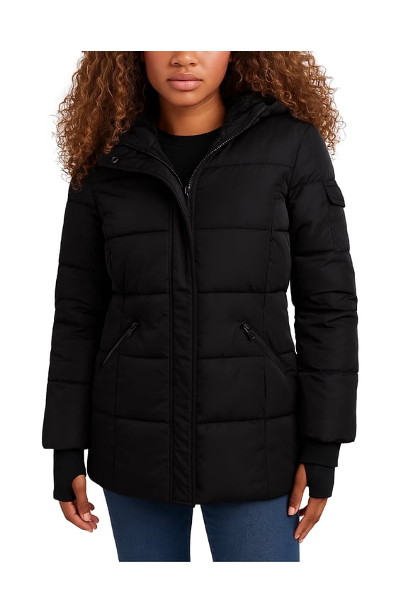 Women's Faux Fur Lining Winter Coat - Long Length Quilted Parka Jacket for Women (S-3X)
