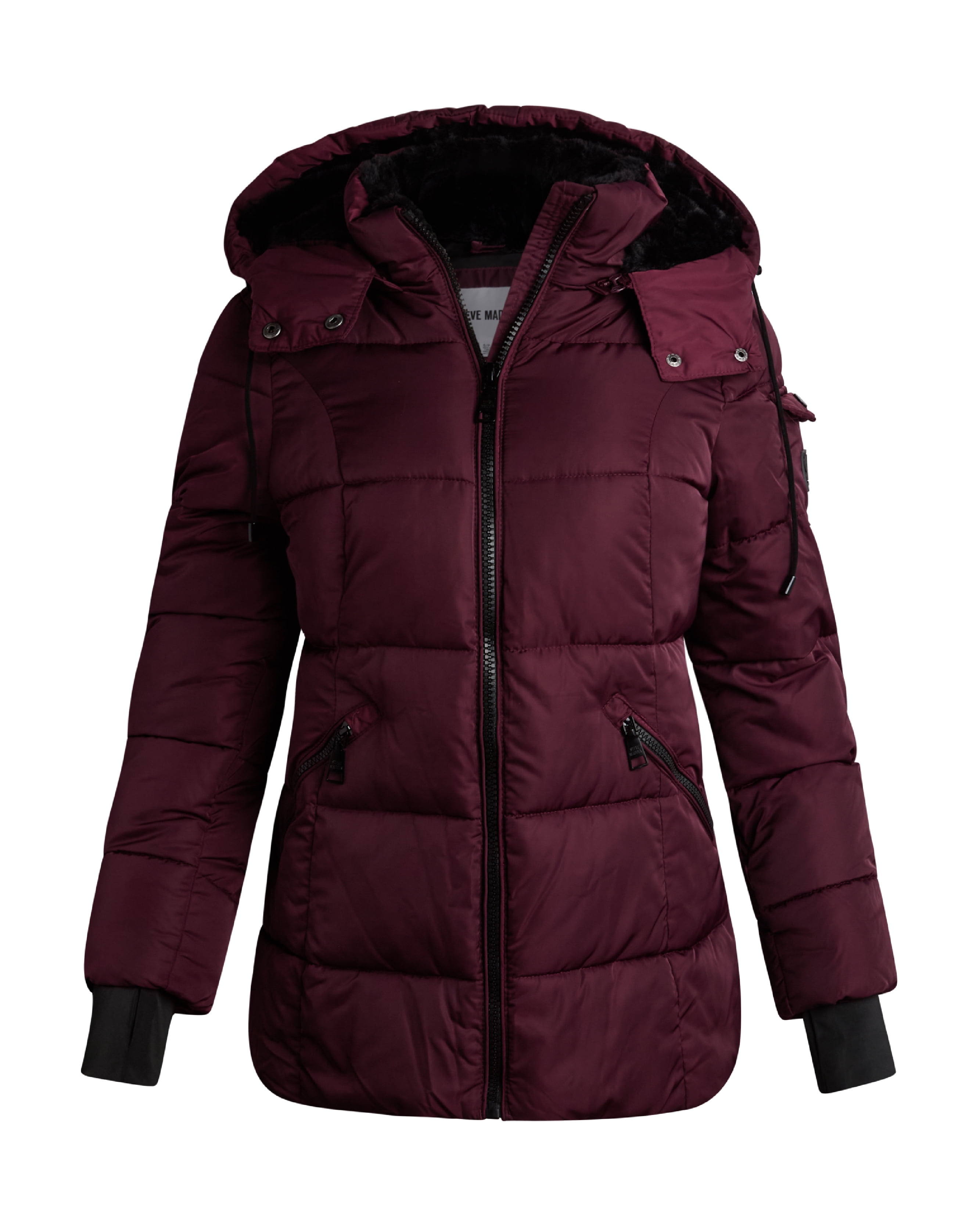 Steve Madden Women's Faux Fur Lining Winter Coat - Long