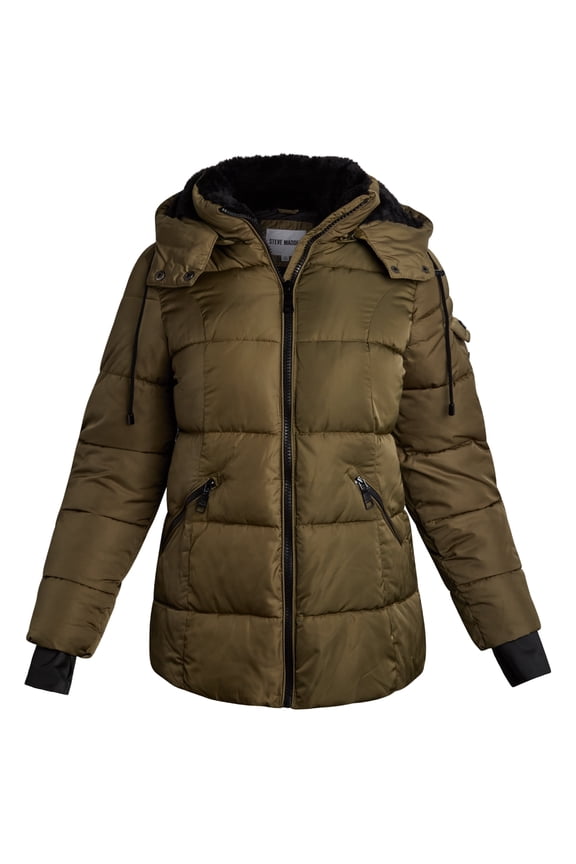 Women's Faux Fur Lining Winter Coat - Long Length Quilted Parka Jacket for Women (S-3X)