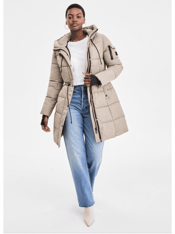 Women's Hooded Puffer Utility Coat - Light Sage