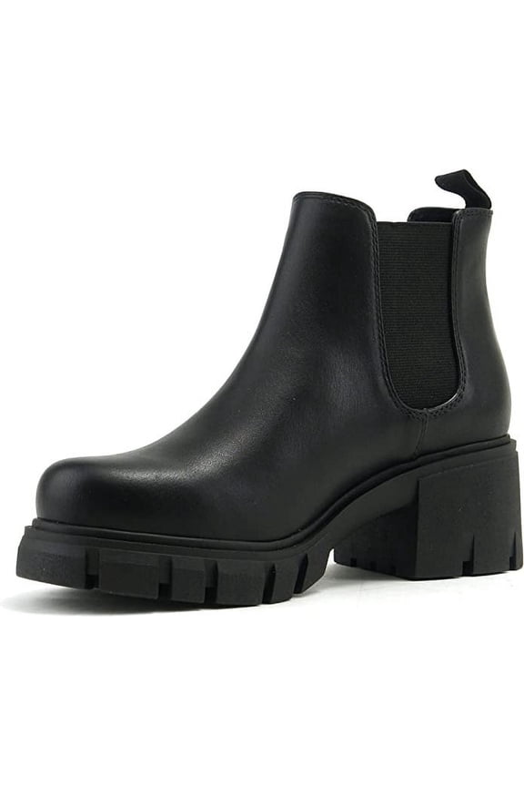 Women's Howler Block Heel Platform Ankle Boots Black (Black, 8.5)