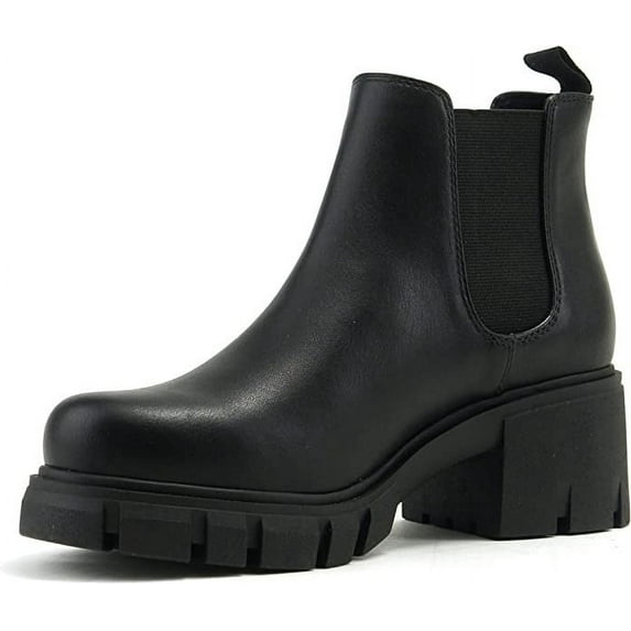 Steve Madden Women's Howler Block Heel Platform Ankle Boots Black (Black, 8)