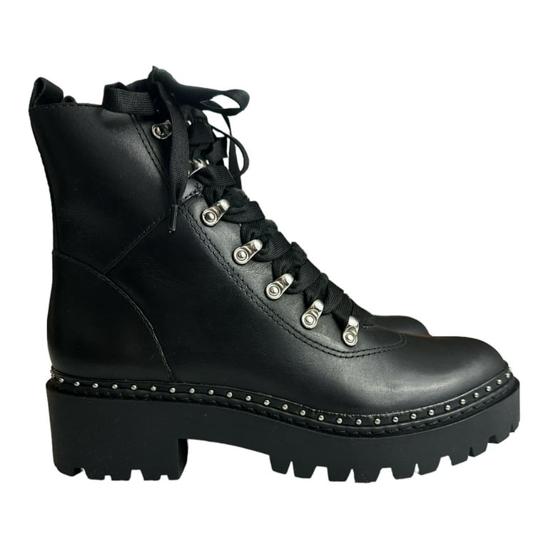 Steve Madden Women's Suede Chunky Heel Lace Up Boot with