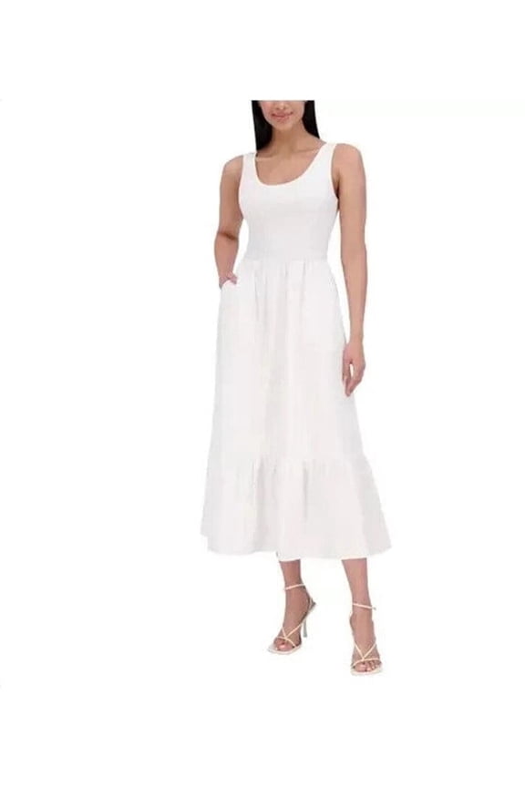 Women's L Ladies' Maxi Dress White, Size M