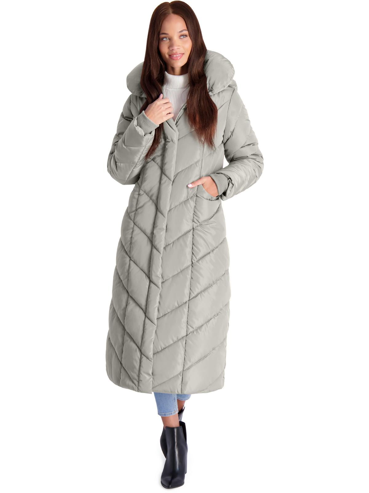 Steve Madden Women's Long Chevron Maxi Puffer deals Coat