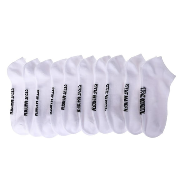 Steve Madden Women's Low Cut Socks - Comfortable Socks for Women, 10-Pack (White)