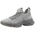 thumbnail image 1 of Steve Madden Women's Maxima Sneaker Grey Rhinestone Lace Up Dad Sneaker (7.5), 1 of 7