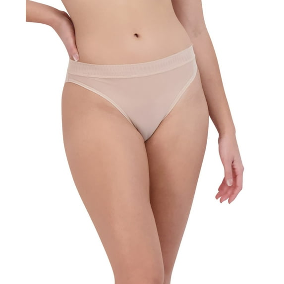 Steve Madden Women’s Mesh High-Leg Bikini Underwear, Rose Dust, Medium