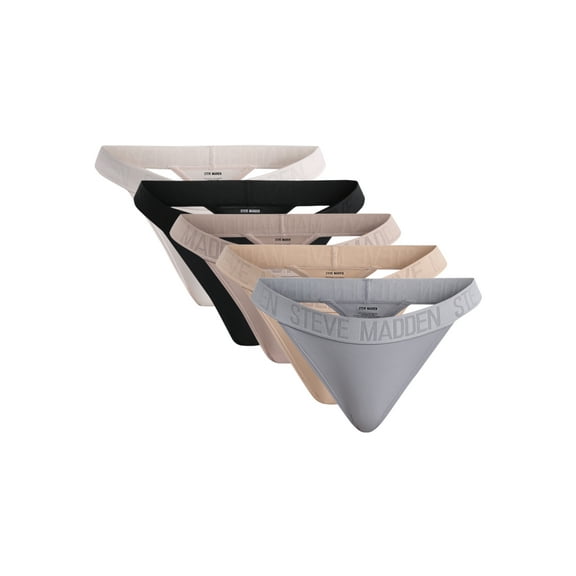 Steve Madden Women's Micro String Thong, 5-Pack, Sizes S-XL