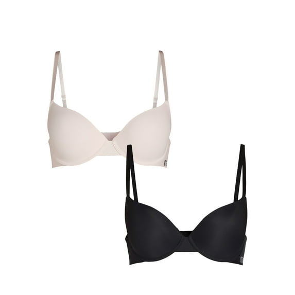 Steve Madden Women's Microfiber T-Shirt Bra, 2-Pack, Sizes 34B-38C