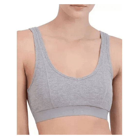 Steve Madden Women's Ribbed Stretch Bralette , Heather Grey , S