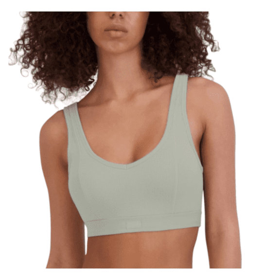 Steve Madden Women's Ribbed Stretch Bralette, Puritan Gray, XL