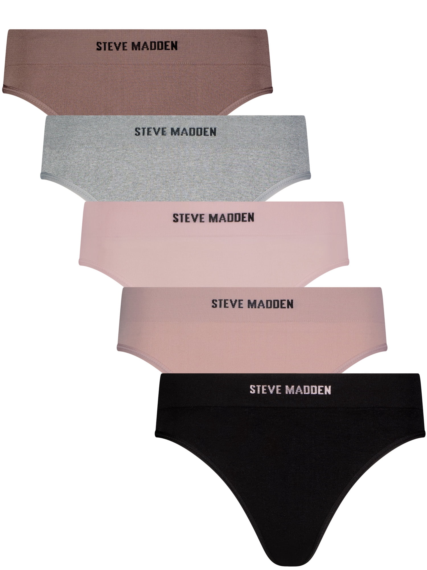 Steve Madden Women's Seamless Boyshort, 5-Pack, Sizes S-XL