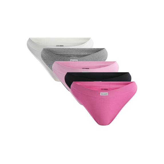 Steve Madden Women's Seamless Thong Panties, 5-Pack, Sizes S-XL